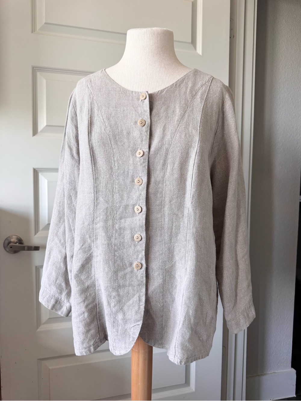 Vintage 90’s FLAX by Jeanne Engelhart 100% Linen Blouse